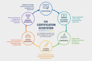 certification ecosystem explained gray background